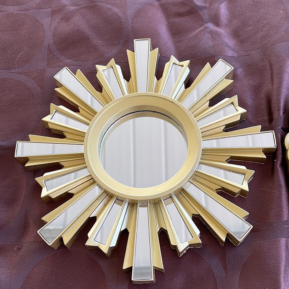 Mirror gold plastic hanging wall decor